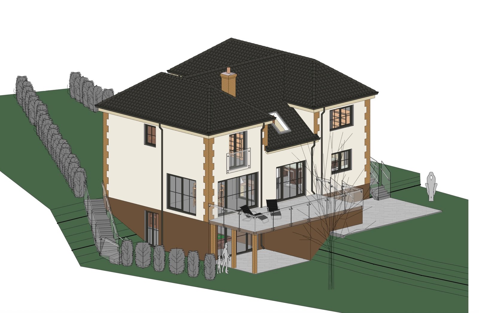3D architectural model of a proposed two-storey house in Purley designed and planned by Torwood
