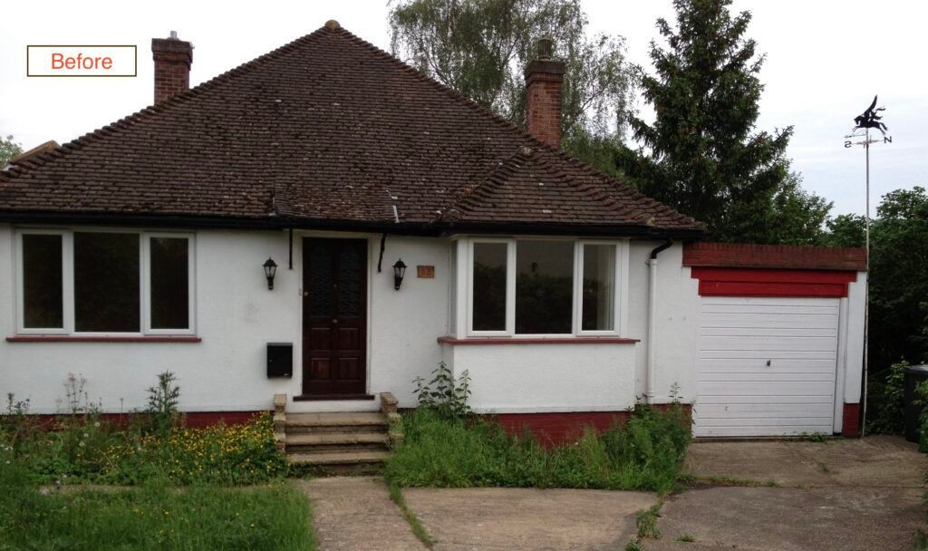 Original bungalow in Purley before renovation and two-storey house extension by Torwood